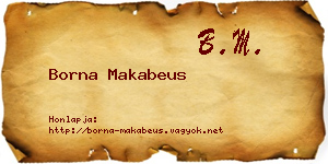 Borna Makabeus névjegykártya